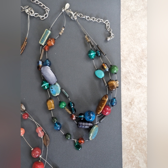 Chico's Necklace Bundle of 3, Enamel, Ceramic, Glass - Picture 6 of 14